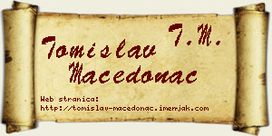 Tomislav Macedonac vizit kartica